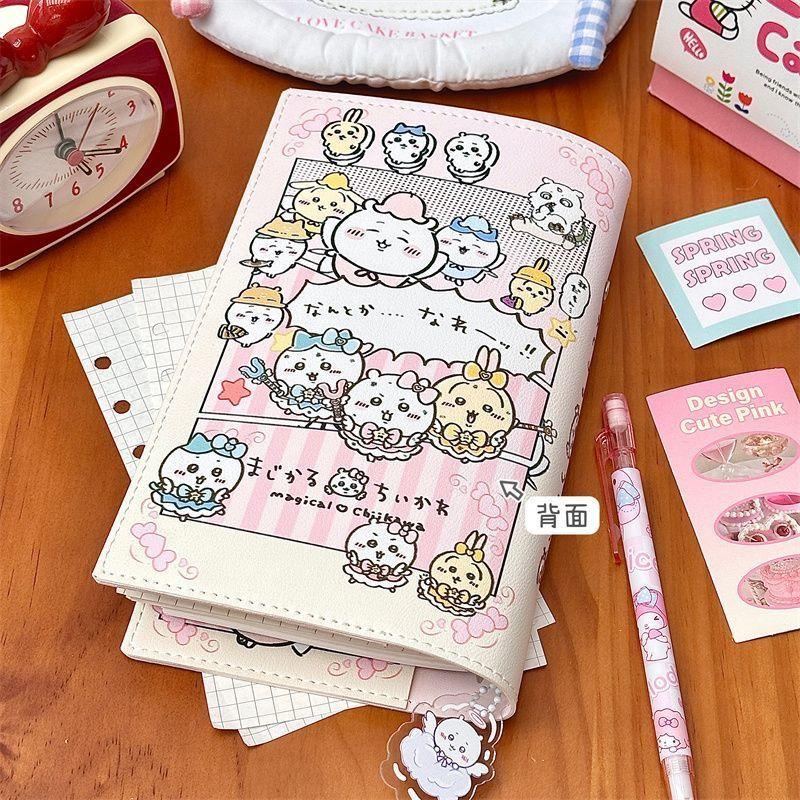 Chiikawa A6 Loose-leaf Notebook Cute Kawaii Portable Journal Book Students Detachable Pages Diary Planner Stationery Girl Gift