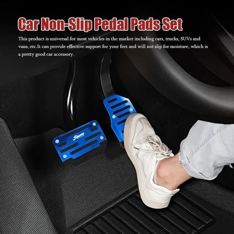 Anti-Slip Aluminum Car Pedal Pads for Automatic Transmission, High-Quality Carbon Fiber Texture, Suv and Off-Road Vehicles, Accelerator and Brake Pedal Covers