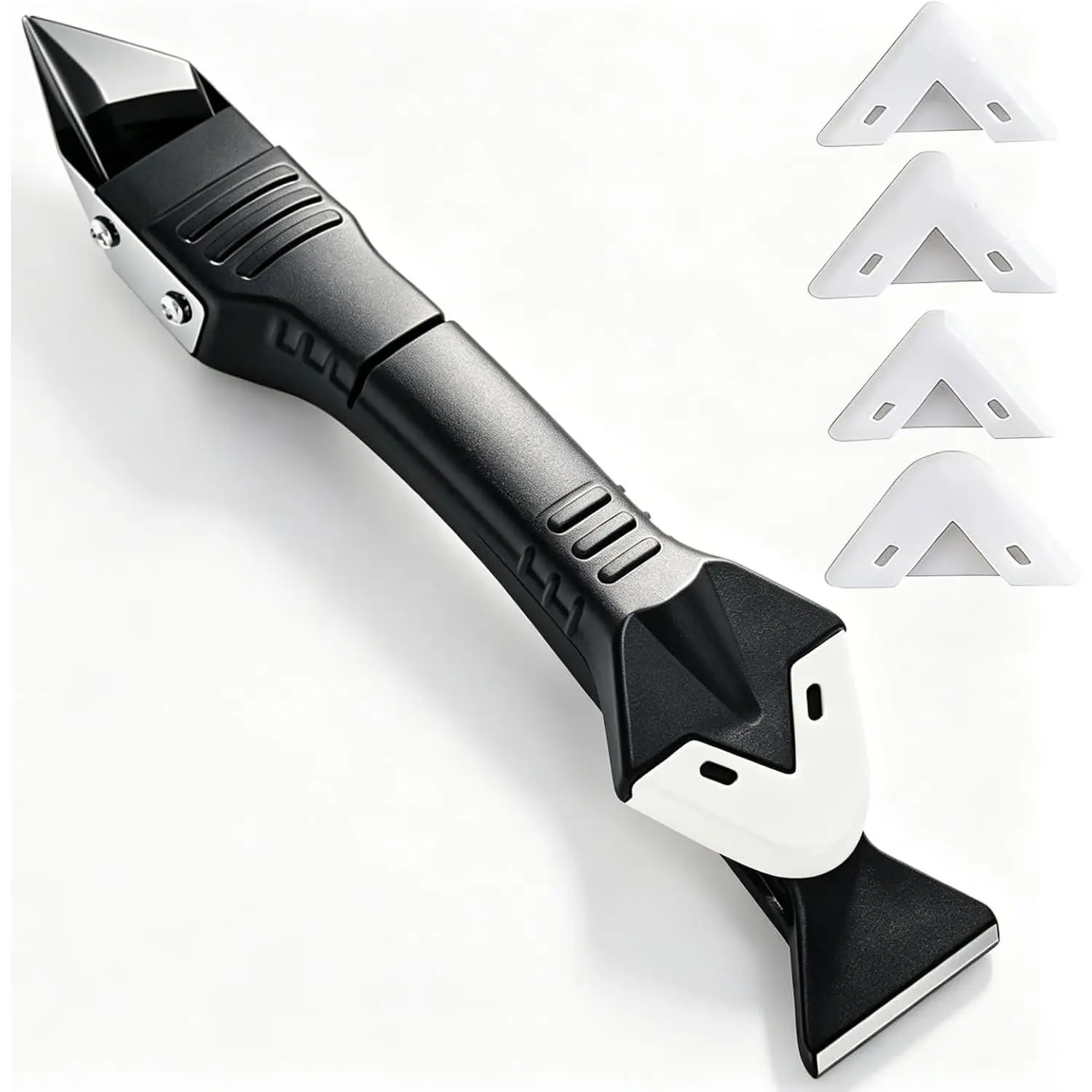 3-in-1  Caulking Tool – Stainless Steel Caulk Remover & Sealant Finishing Scraper, Grout , Caulk Edger & Seam Repair Kit for Bathroom, Kitchen, Floor, Window, Sink Joints