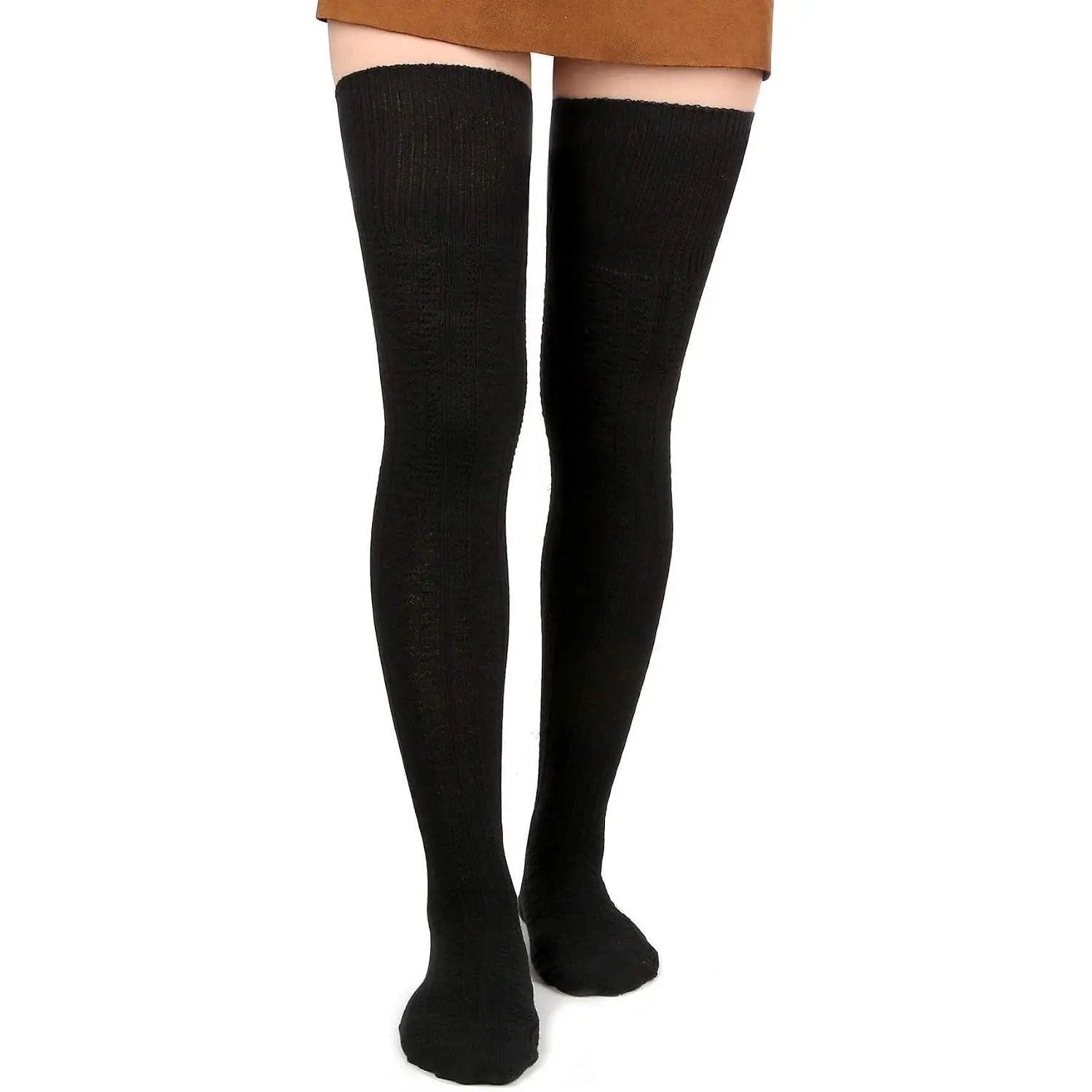 Women Thigh High Socks Extra Long Cotton Knit Warm Thick Tall Over the Knee Boot Stocking Leg Warmers Daily Cosplay