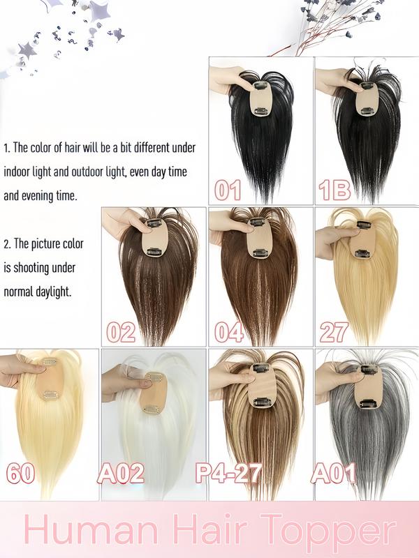 5X9 Real Human Hair Topper with Bangs for Women, Available in Natural Black, Dark Brown, Blonde, And White Gray, Featuring Straight Hair to Boost Volume And Conceal Gray Hair, Enhancing Your Overall Appearance, Perfect for Different Events 5X9 Real Human Hair Topper with Bangs for Women, Available in Natural Black, Dark Brown, Blonde, And White Gray, Featuring Straight Hair to Boost Volume And Conceal Gray Hair, Enhancing Your Overall Appearance, Perfect for Different Events