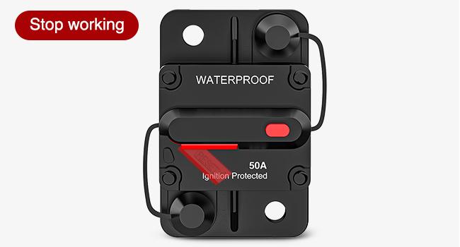 Nilight 50A Circuit Breaker Resettable 12-48V DC Manual Reset w/Copper Wire Lugs Surface Mount Overload Protection
