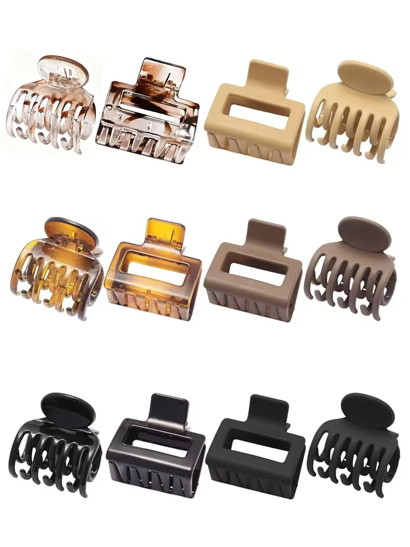 Medium Hair Clips for Women Girls, 12 Bulk Pack, Fashion Hair Accessories, Non-Slip Claw Clips, Suitable for All Hair Types, Classic Neutral Design