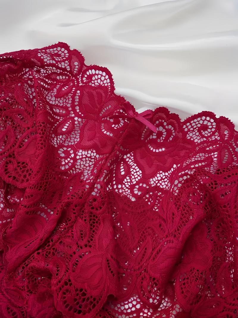 6/18 - piece set of sexy lace panties with bowknots. Breathable, comfortable, stretchy, solid - colored with contrasting lace. Ideal for parties, camping, dinners—perfect gift. Womenswear Basic Minimalist
