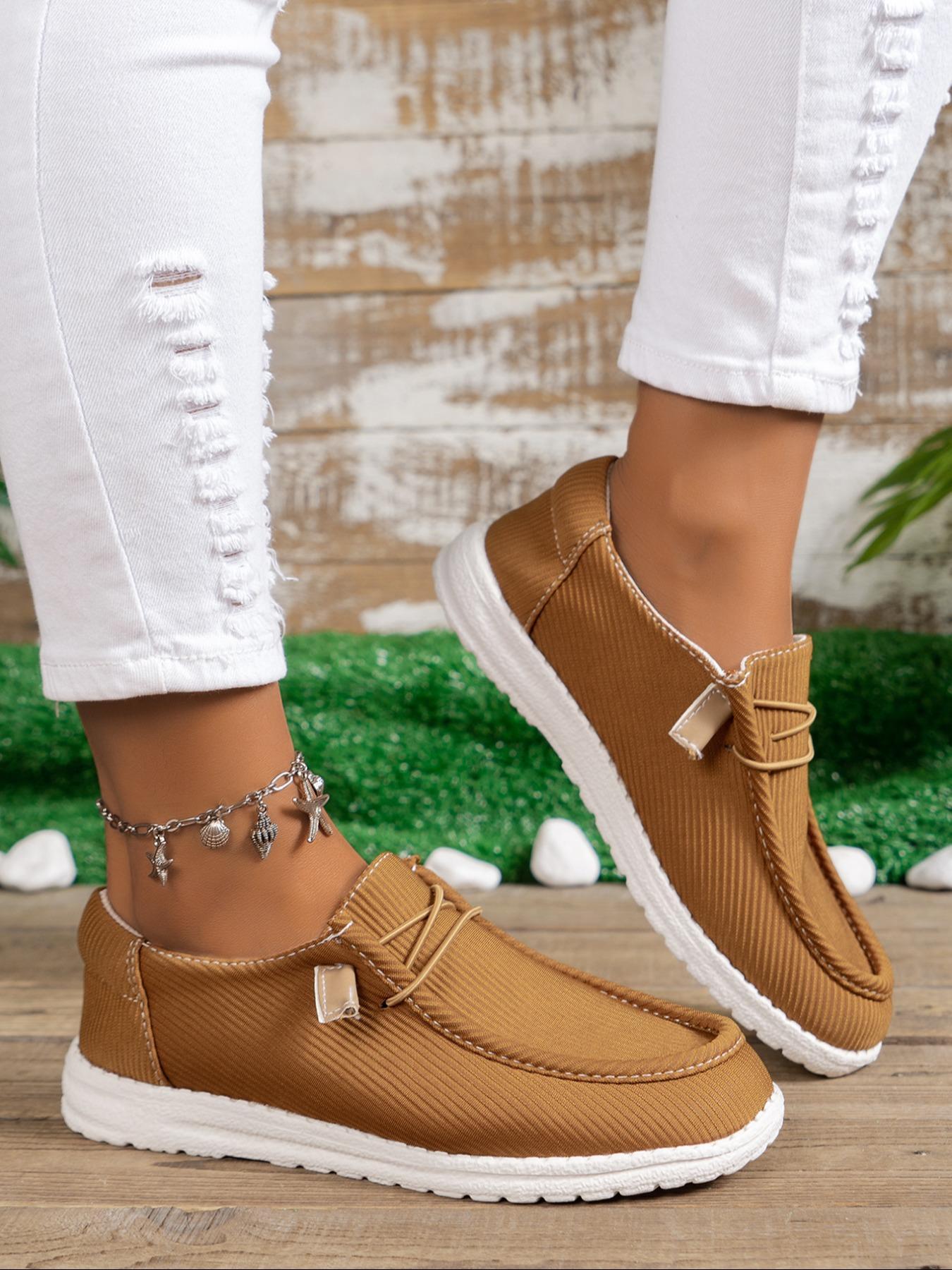 Women's 1 Pair Minimalist Fabric Slip Ons Casual Plain Round Toe Slip-on Shoes, Casual Comfortable Versatile Soft Sole Shoes For Daily Wear