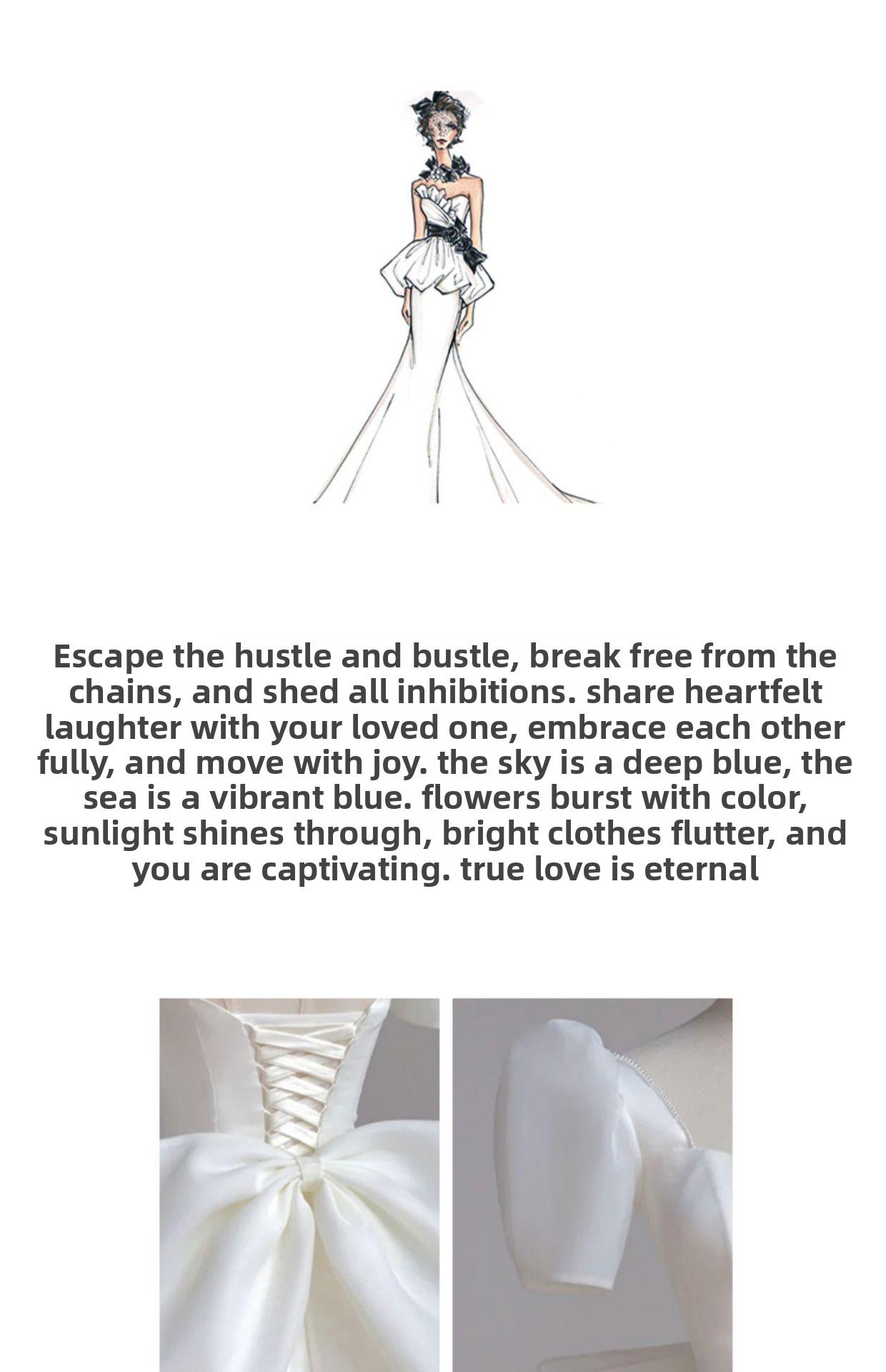 2026 French Light Wedding Dress – Minimalist Forest Style Bridal Gown for Departure & Travel Photography, Ethereal Reception Evening Dress