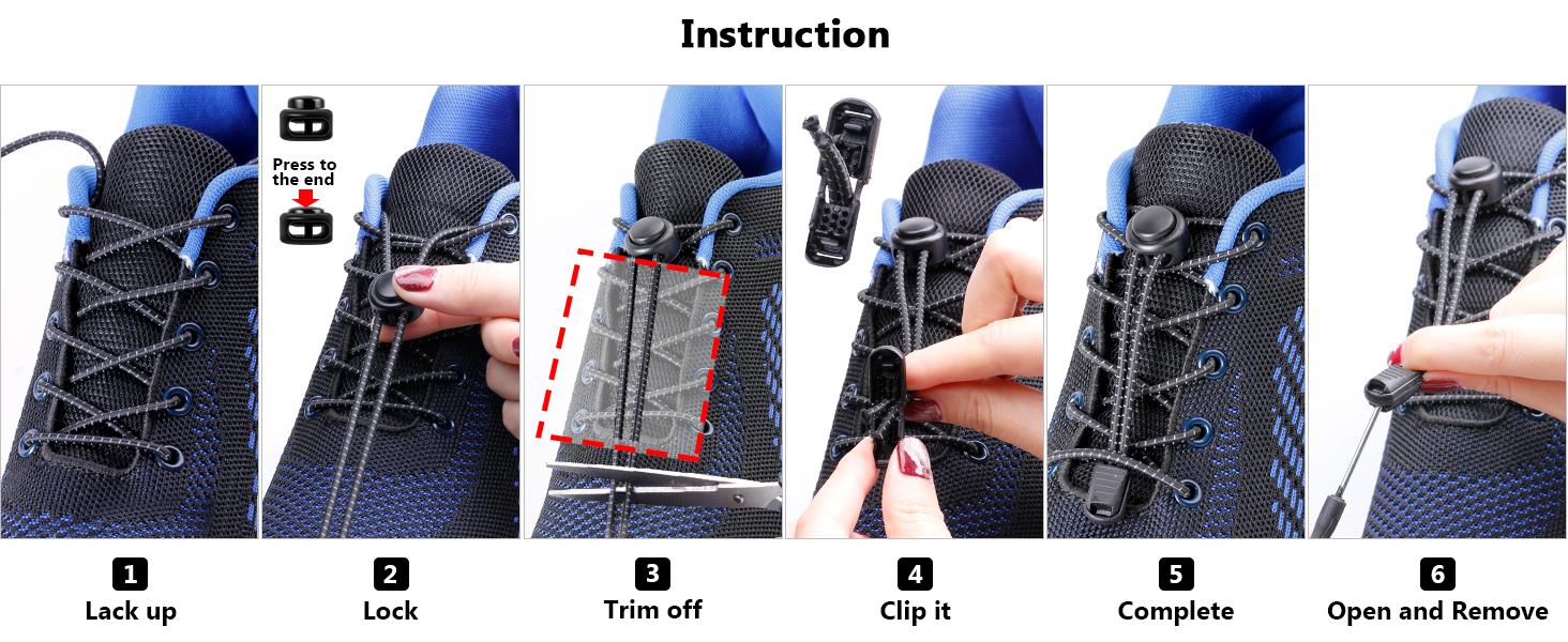 AGS UpUGo Elastic Shoe Laces, No Tie Shoe Laces Tieless for Kids, Adults, Elderly, One Size Fit All