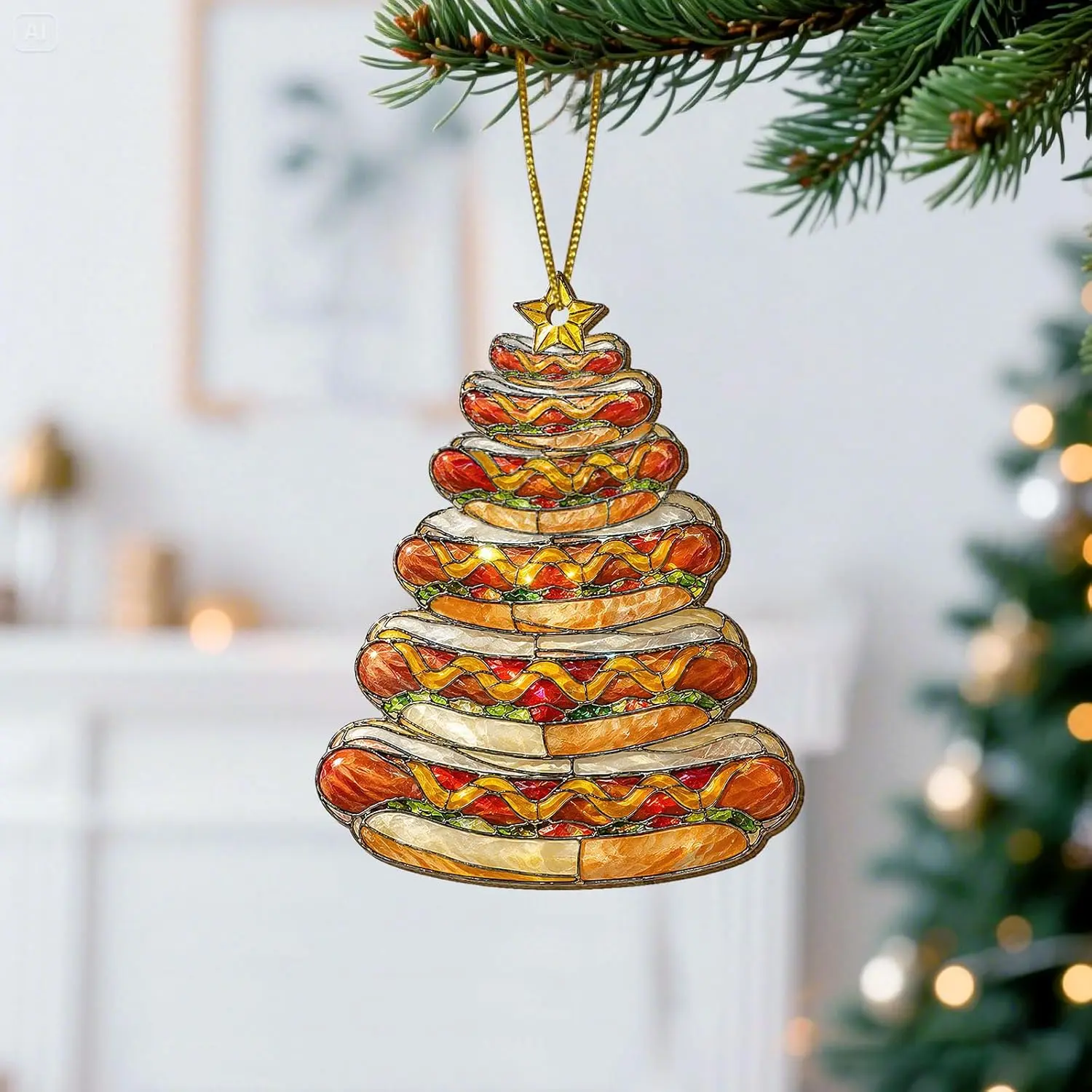 Hot  Tree Christmas Ornaments 2026, Hotdog Wooden Ornament,   , Funny Christmas Tree Decoration, Xmas  for  Lovers