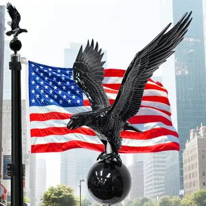 iElyiEsy Eagle Flagpole Topper with Ball - Weatherproof ABS Ornament Fits 20ft 25ft 30ft Flag Poles - Patriotic Outdoor Decor for Home Garden