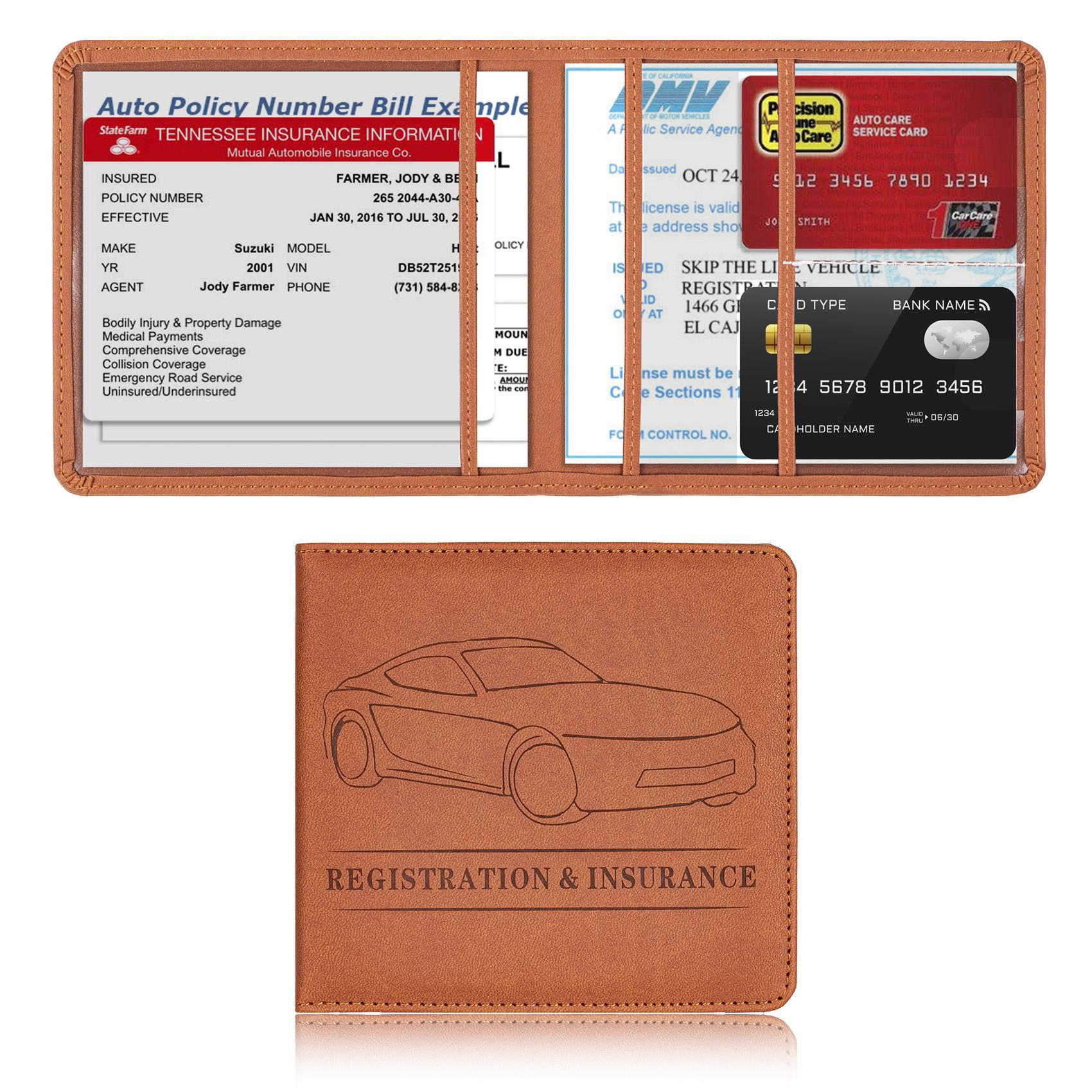Car Registration & Insurance Holder, 1 Count Solid Color Durable Car Insurance Profile File Sleeve Holder, Driver's License Sleeve, Card Organizer, Car Interior Accessories