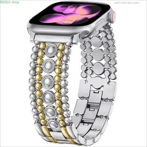 2026Women's Fashion Wearable Stainless Steel Metal Chain Bracelet Watch Band - 38/40/41/42/44/45/46/49mm Designer Accessory for iWatch Series Smartwatches