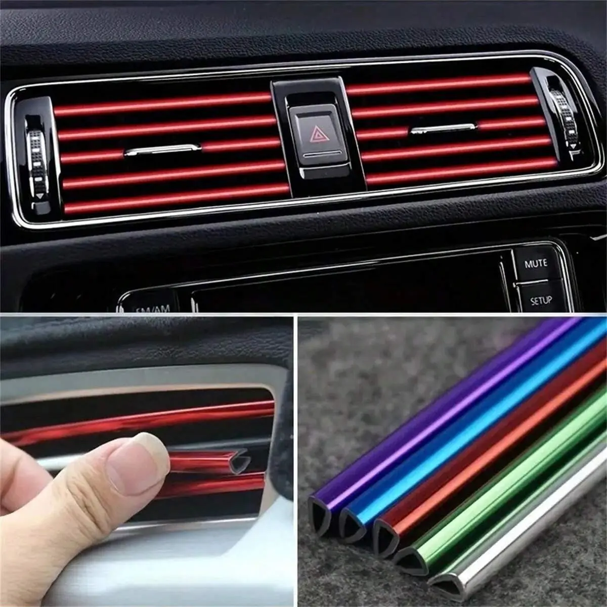 10pcs Car Air Vents Decorative U-Shaped Trim, Customizable Design for Personalization, Ideal for Vehicle Interior Styling, Car Interior Accessories, Automotive Interior Accessories, Car Accessory