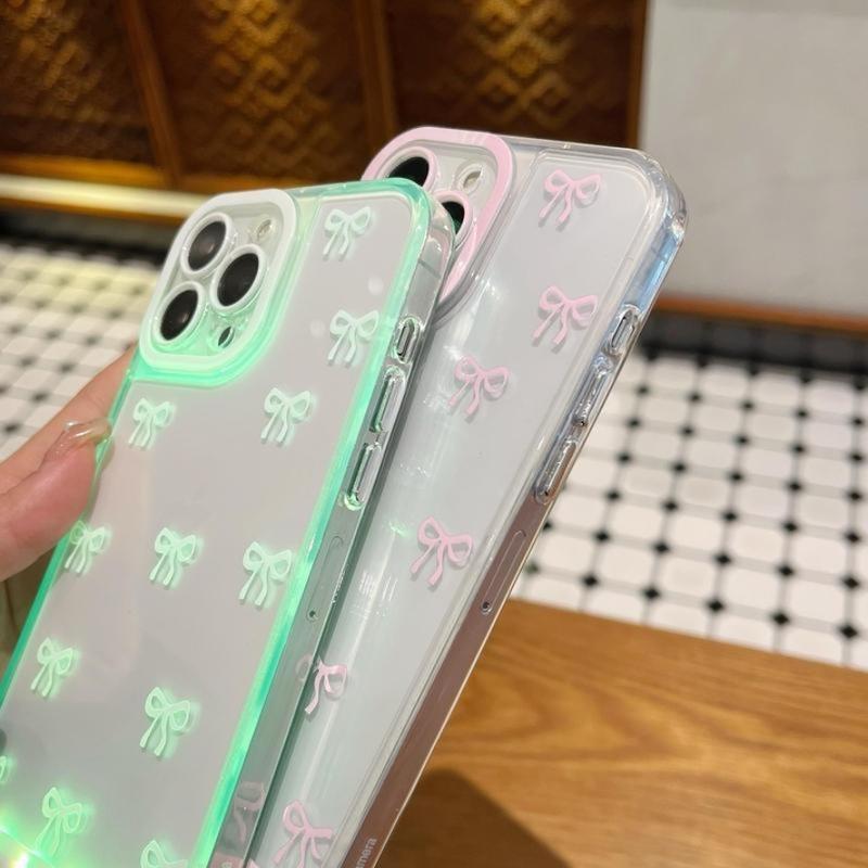 Vibrant LED Bowknot Phone Case for iPhone 11–17 Series – Stylish Shockproof Cover with Light-Up Bow, Unique Diffuser-Style Design, Cute Holiday Party Favor & Daily Protection