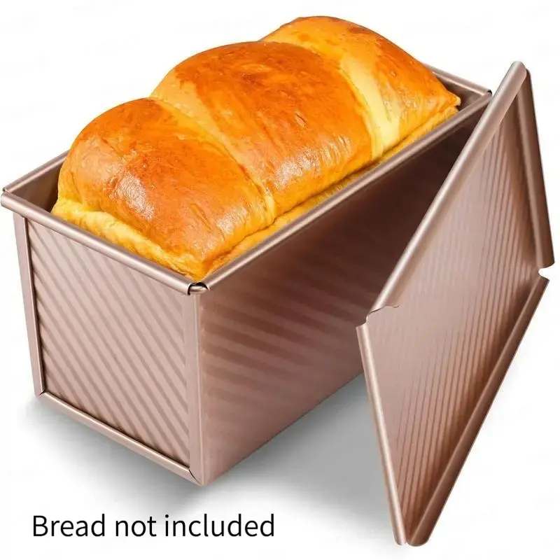 High-Quality Carbon Steel Bread Baking Mold, Non-Stick Parmesan Bread Tray with Lid, Sandwich Bread Tray, Ideal for Baking Tools, Baking Essentials, Bakeware, Baking Trays