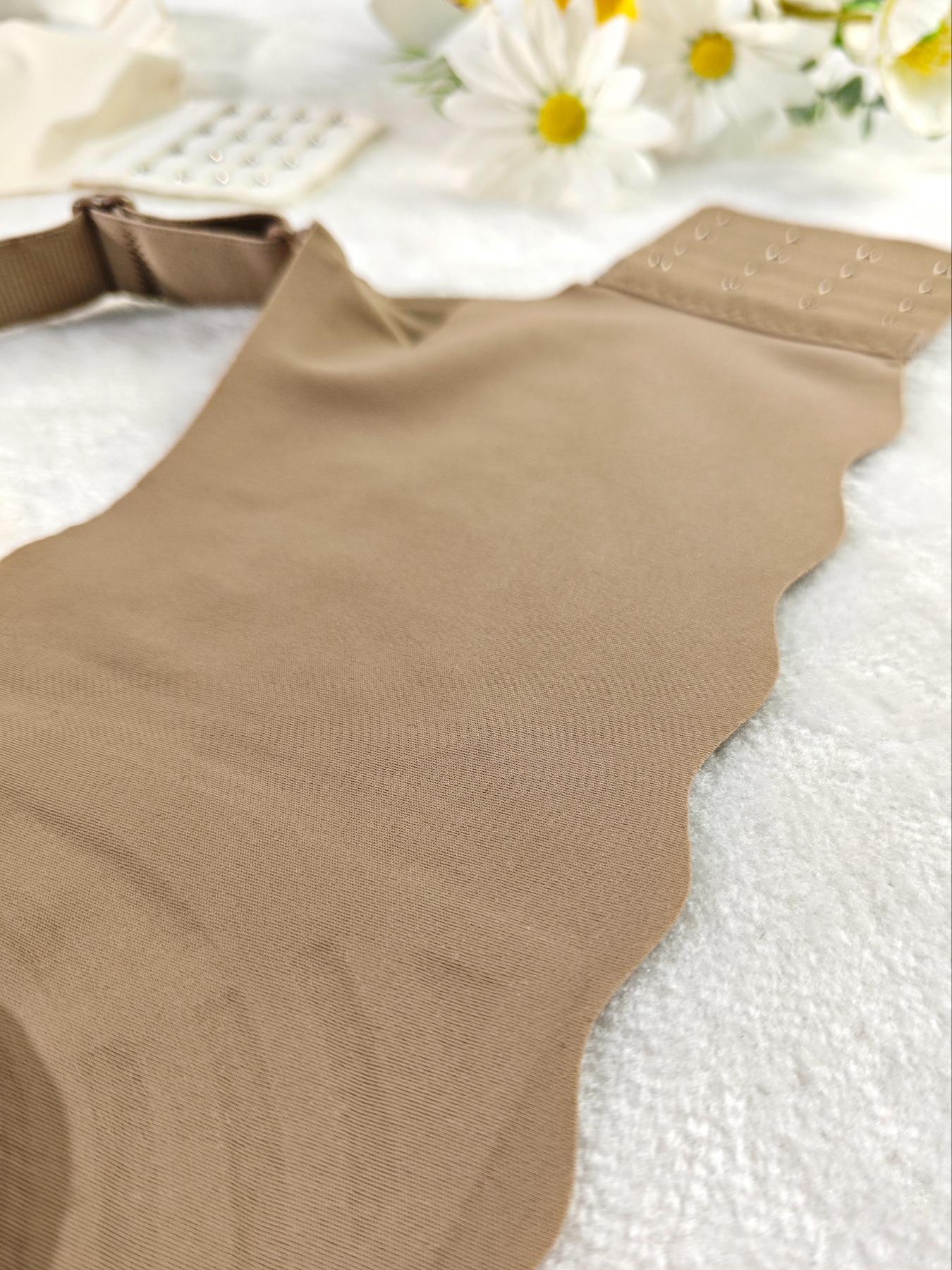 Women's Seamless Supportive Wireless Backless Bra, Adjustable Wide Straps, Comfortable Breathable Daily Wear, Ribbed Stripe Design, Seamless Bras, Medium Fit, Ladies Underwear