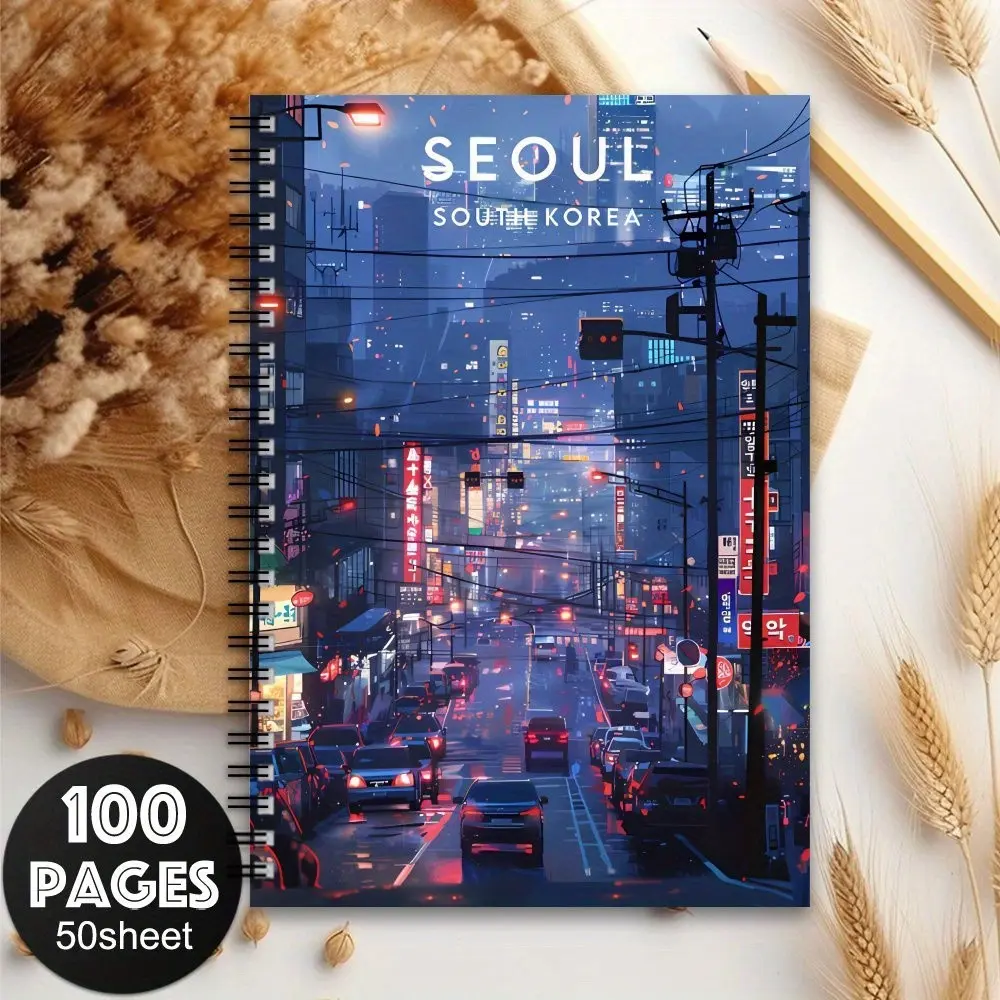 Korean Aesthetic Notebook - 1 Pack, Family Notepad, Lesson Plan Book, Teacher Classroom Plan Book, School Supplies, Personal Storage Book, Office Plan Book, Korean Art Lover Gift, Seoul Gift, Korea