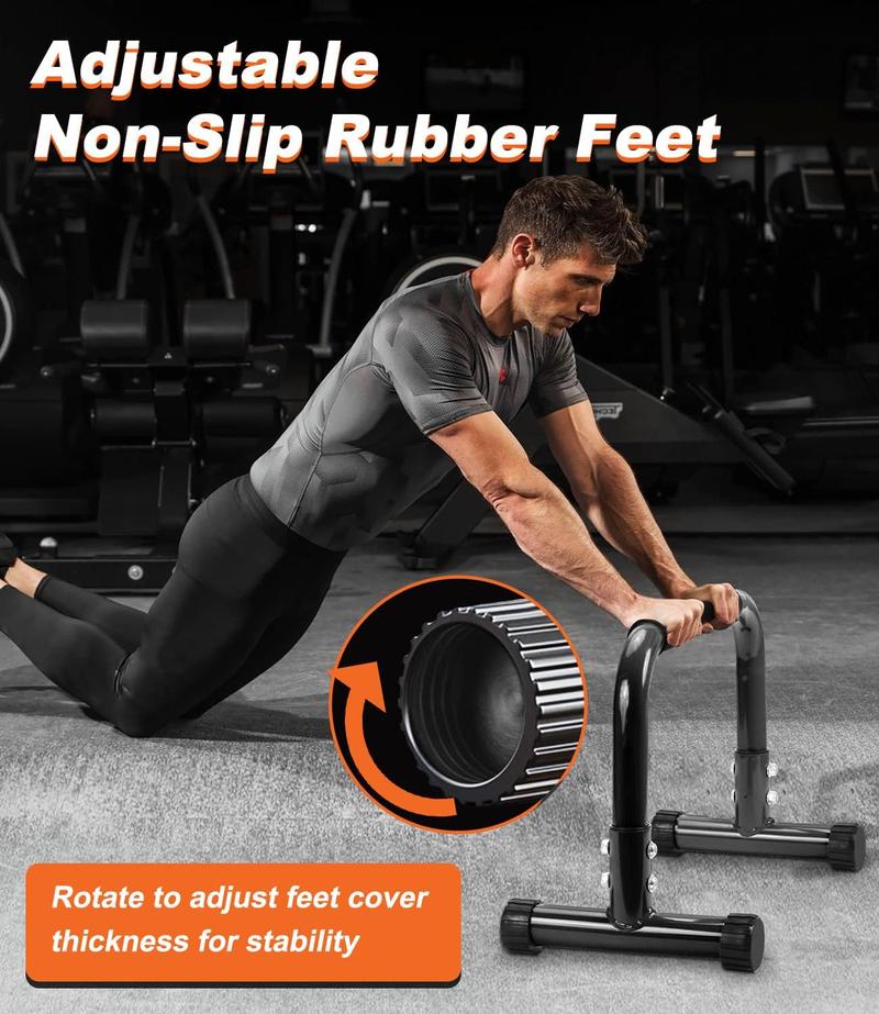 Push Up Bar, 12 Inch High Non-Slip Parallettes Bars & Dip Bars With Foam Handles, Heavy-Duty No Wobbling Calisthenics Equipment For Handstand, L-Sit, Gymnastics, Strength Training Home Gym Use