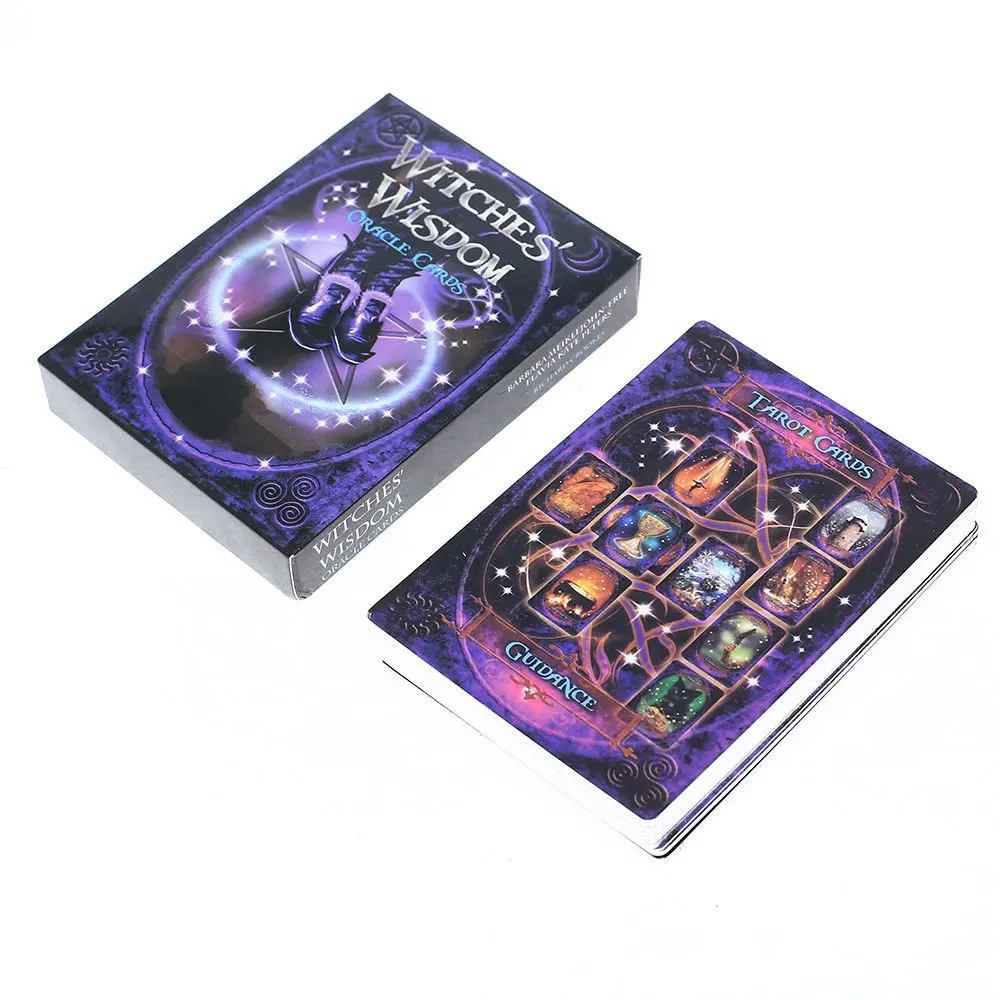 Witch Wisdom Oracle Tarot Cards Set, 48 Pieces Portable Size Fortune-Telling Game Cards, Fun Group Games, Easter Christmas Halloween Gift