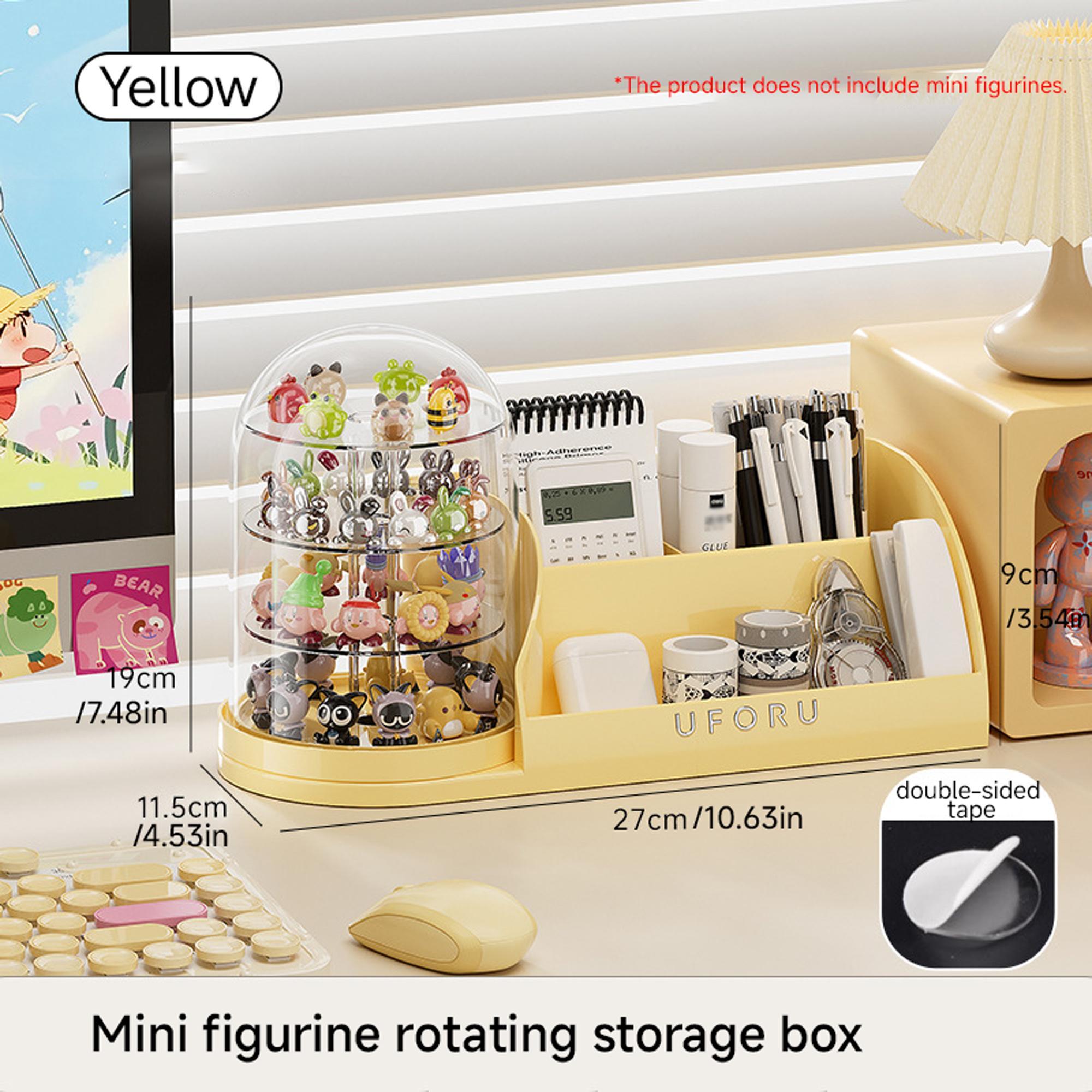 360° Rotating Storage Display Box, Transparent Layered Organizer, Suitable for Popbean, Labubu, Skullpanda, Dimoo, Hirono, Molly Collectors