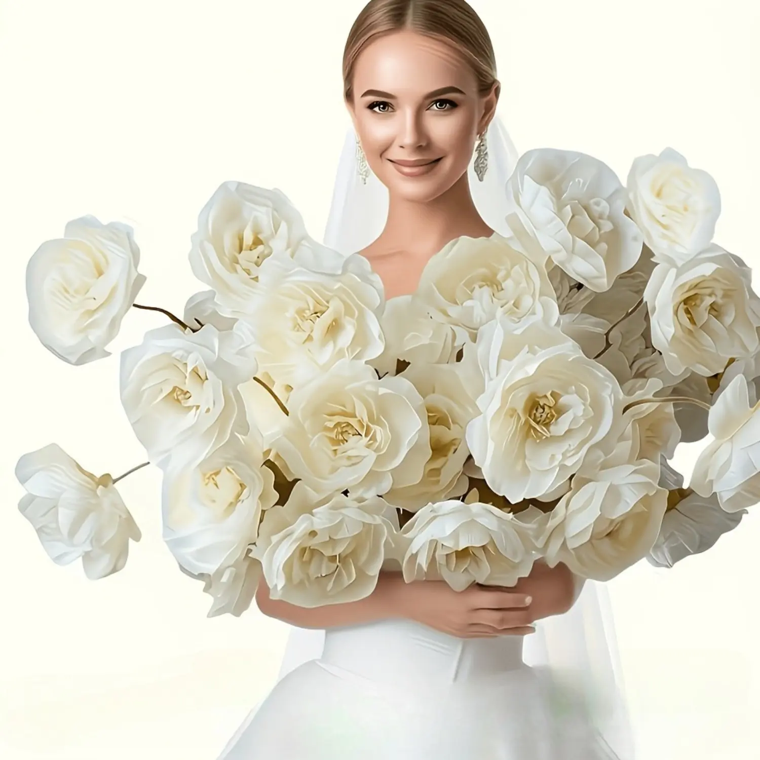 4 pieces / 8 pieces artificial white peony flowers - realistic white exquisite and elegant peonies, suitable for indoor and outdoor decoration in homes, living rooms, bedrooms, offices. Suitable for all seasons as artificial flowers, suitable for weddings