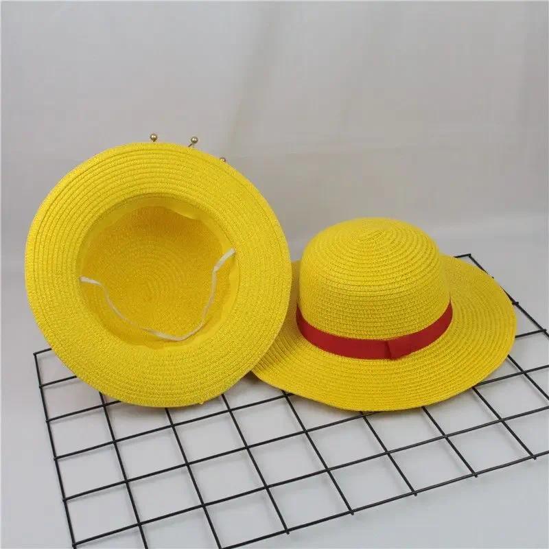 One Piece King Luffy Same Cosplay Hat Anime Cosplay Props Hats Stage Performance Accessories Neutral Sun Hats Parent-child Game