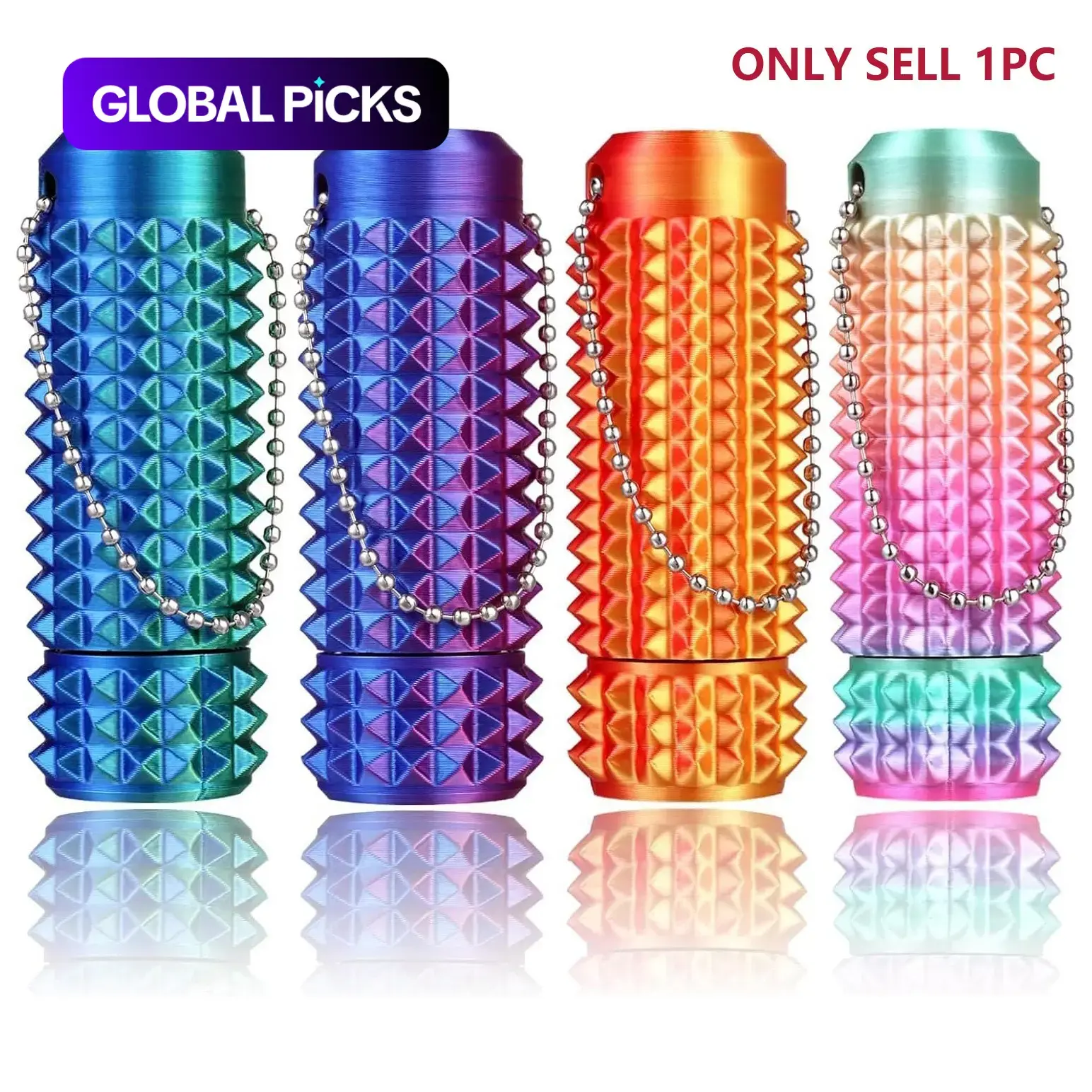 Little Ouchies Pain Fidget Toy, Rotatable Spiky Sensory Fidget for Anxiety Relief, 3D Printed Grippie Keychain for Focus & Stress Relief