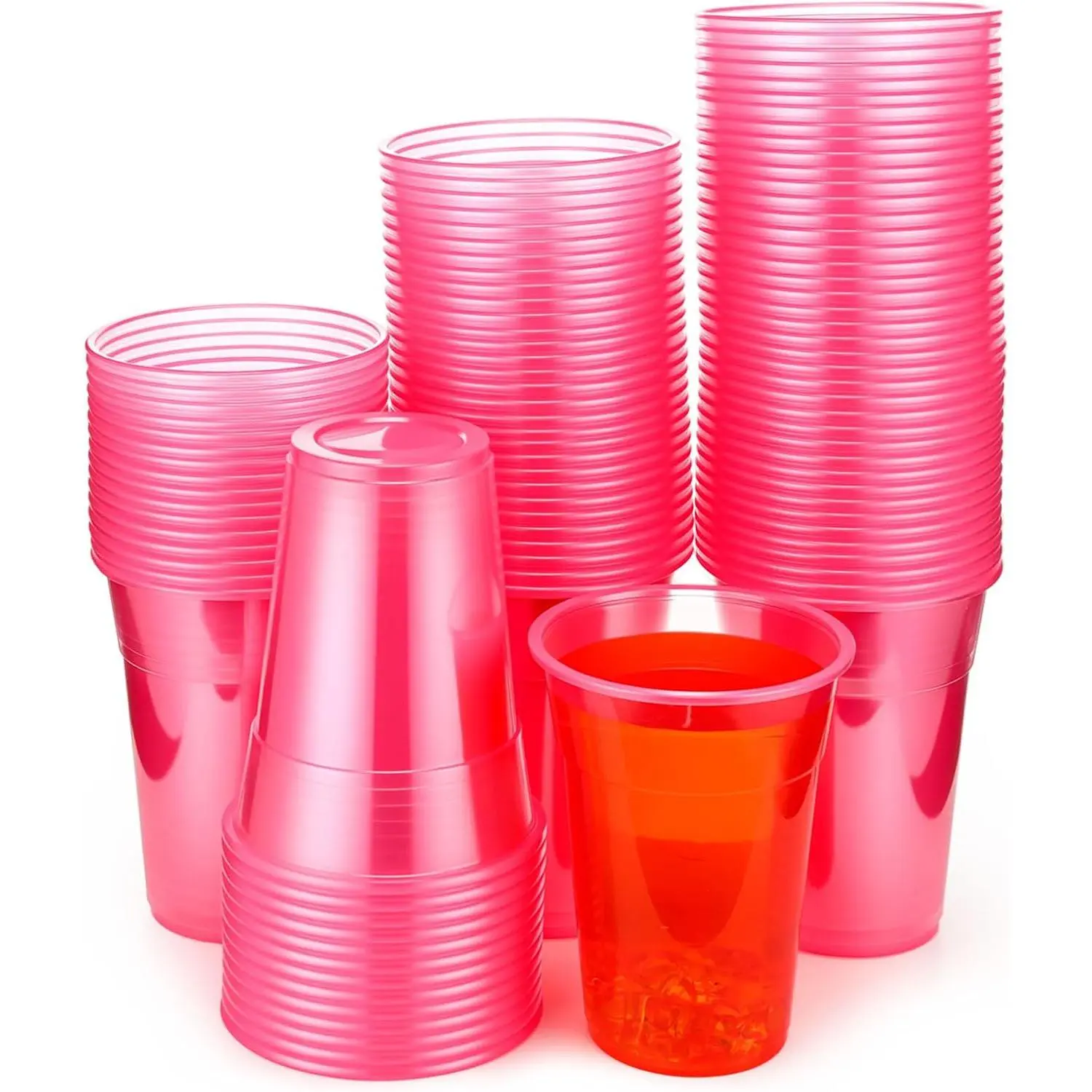 100 count  Clear Plastic Cups, Disposable  Coffee Cups for Iced Coffee, Smoothie, Soda, Party, Cafe Takeout (98-16oz)