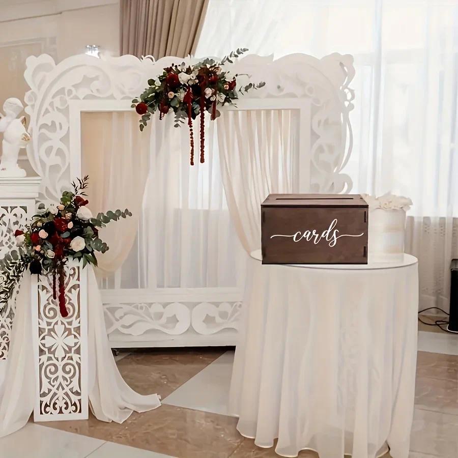 wedding card box, wooden party card box-for wedding banquet wedding invitation storage box wedding decoration ornaments, Valentine's Day, Mother's Day card storage, money box decoration