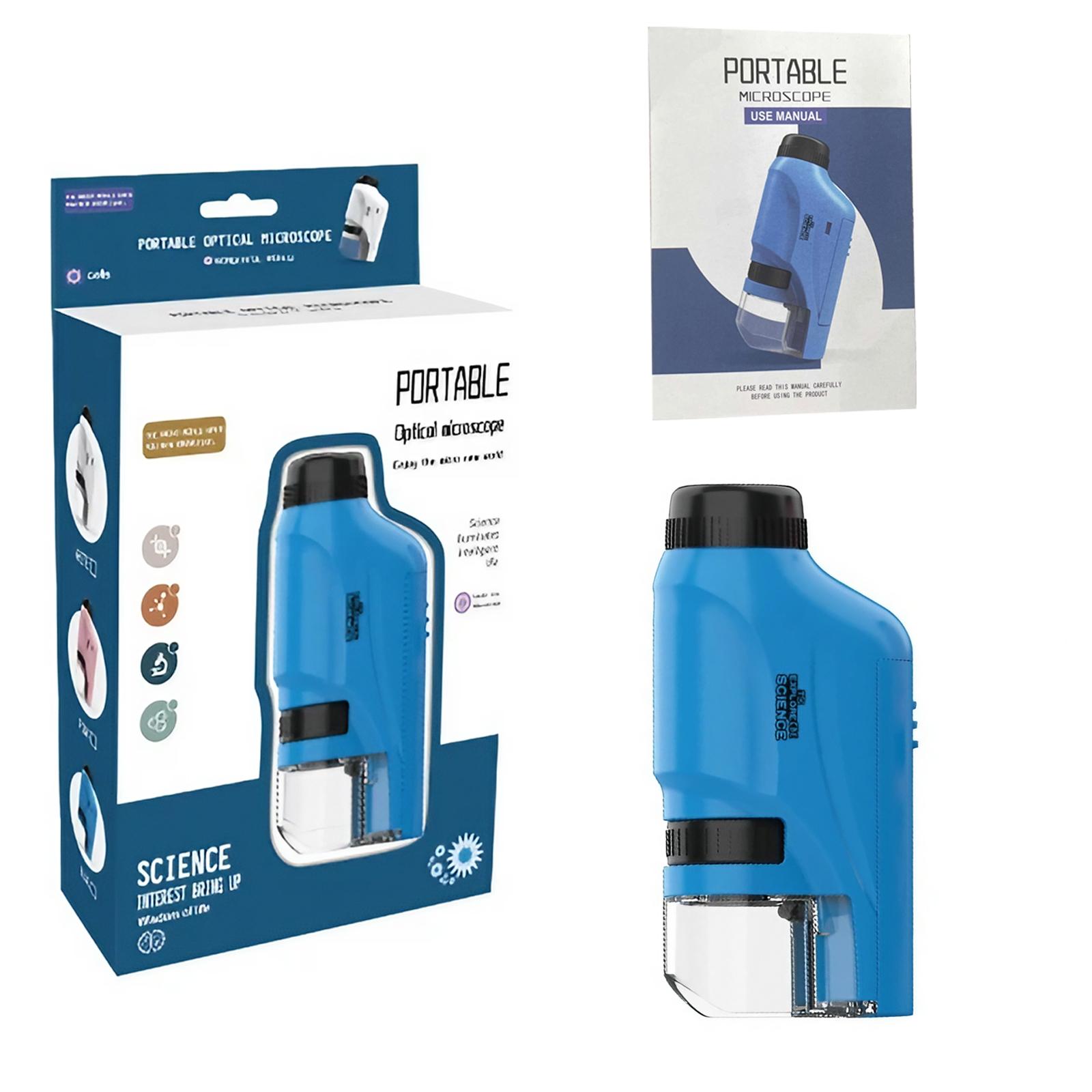 Portable Kids Pocket Microscope, 120X High Magnification with LED Light. STEM Science Lab Toy Set for Students. Perfect Gift for Christmas, Halloween, Thanksgiving & Birthdays. Explore Nature Tool for Children.