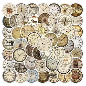 55 Pieces Unique Clock Stickers, Waterproof Decals for Luggage, Water Bottles, Skateboards, Phone Cases, Custom Graffiti Stickers