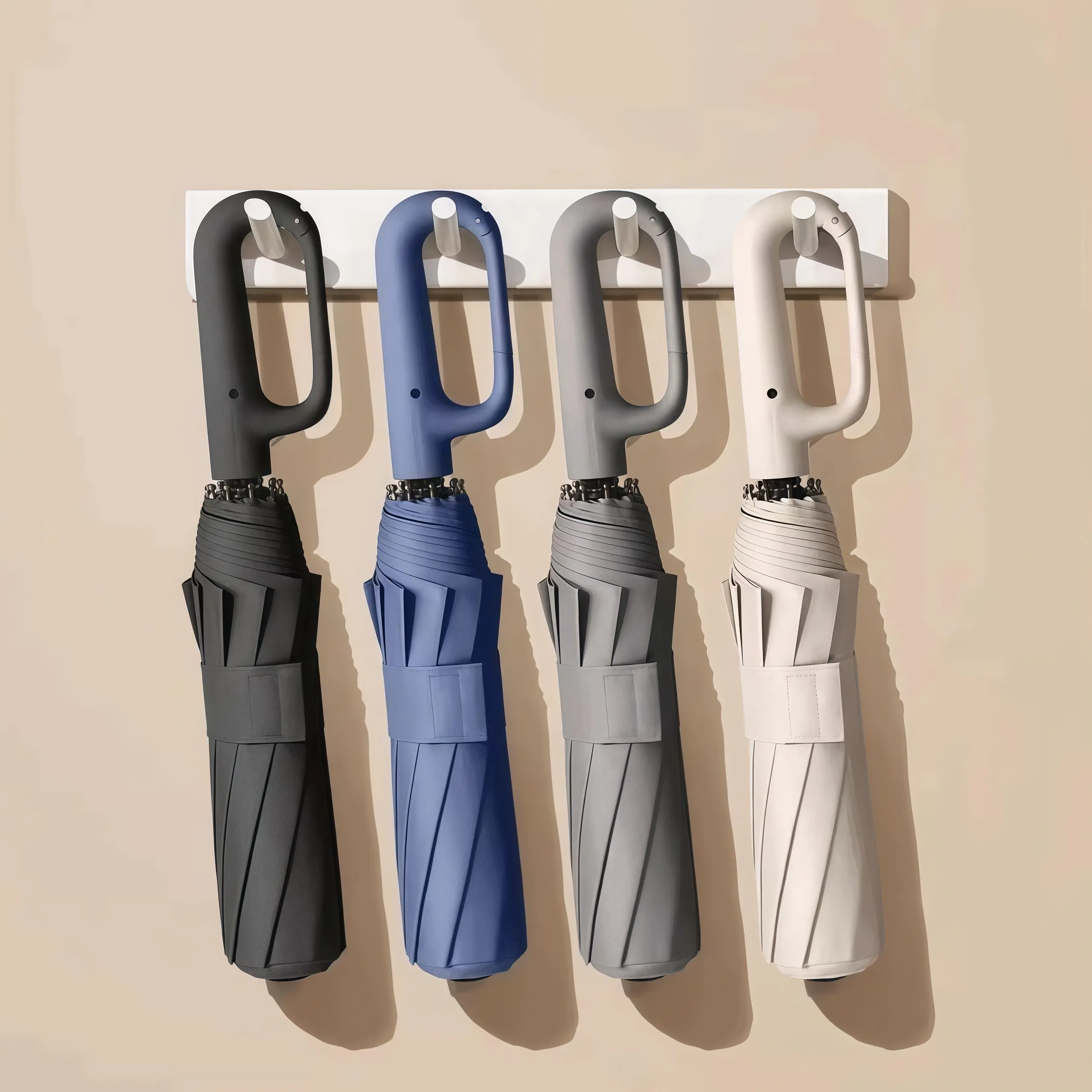 Portable automatic folding travel umbrella with 360-degree ring buckle design, windproof, sunshade, sunscreen, lightweight, compact, and durable