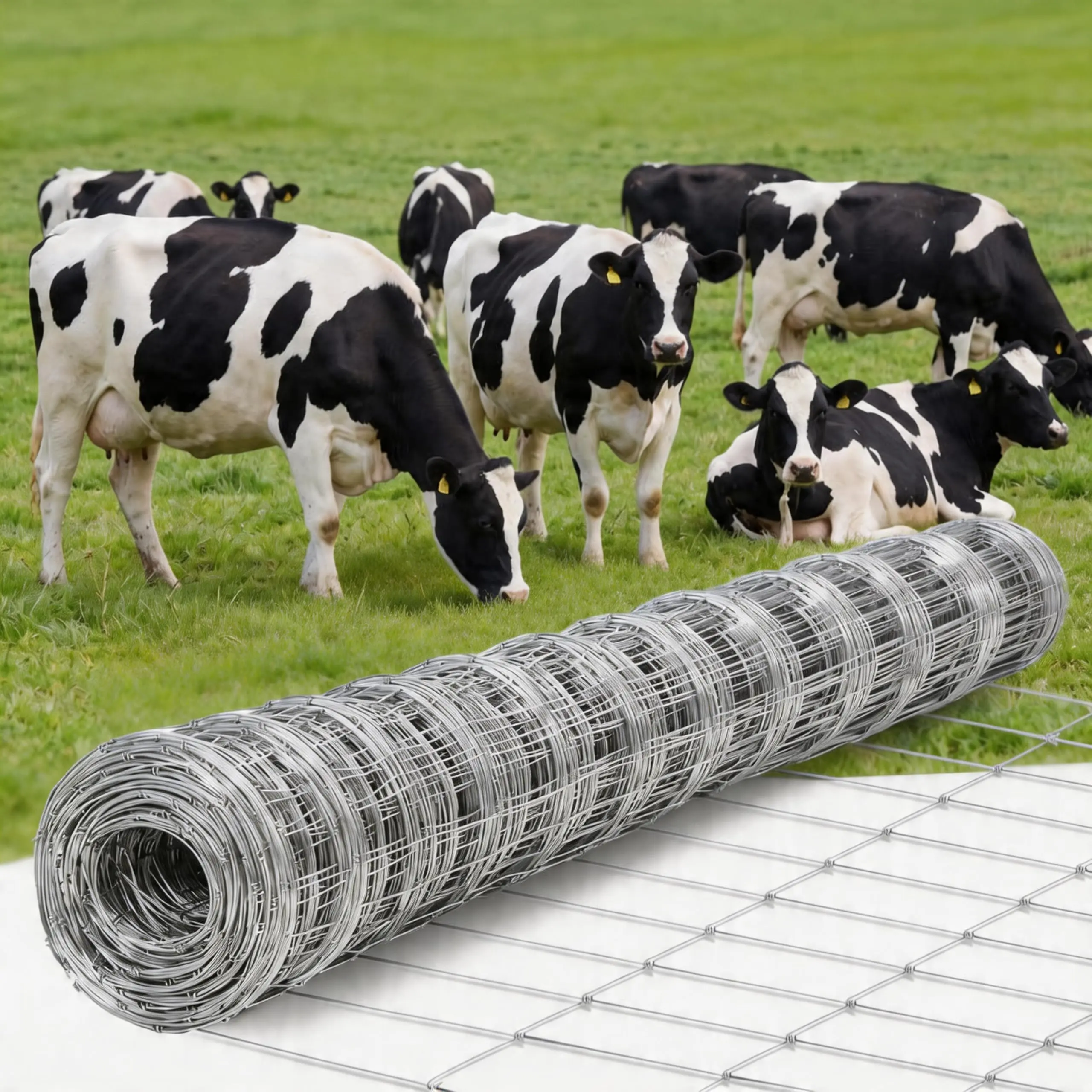 Gaomon 12 Gauge Heavy-Duty Graduated Twisted Galvanized Steel Cattle Farm Fence, Secure Outdoor Fencing for Livestock Control, Farmer Use
