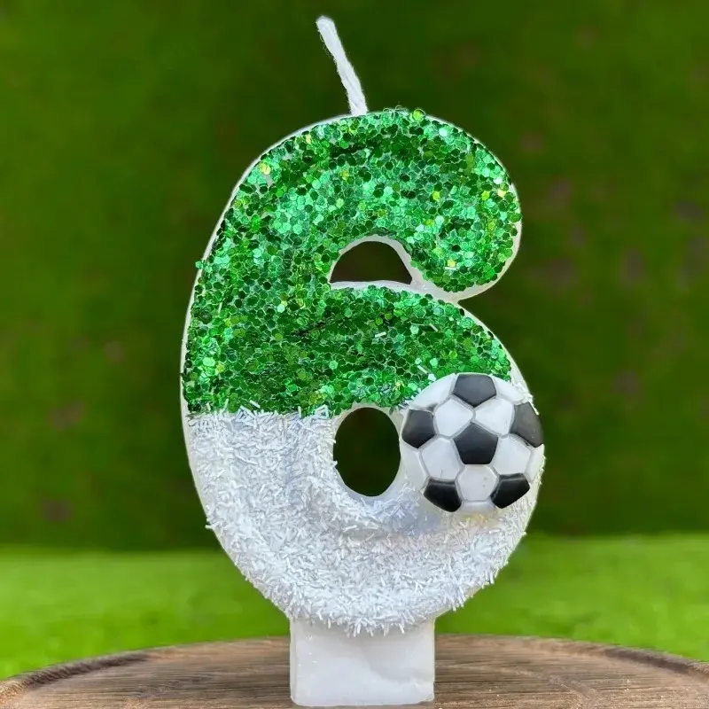 Soccer Football Cake 0-10 Number Birthday Candles Football Club Event Party Supplie Kids Birthday Cake Digital Candle Decoration