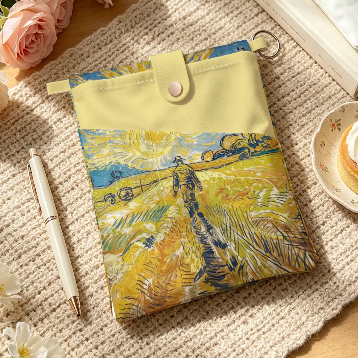 1pc Book Cover Starry Night Cat Print Suitable for storing pens, A5 sized books, and notebooks. Ideal for organizing books and office supplies. A great Christmas, Father's Day, Mother's Day, or birthday gift for book lovers. Home decor.