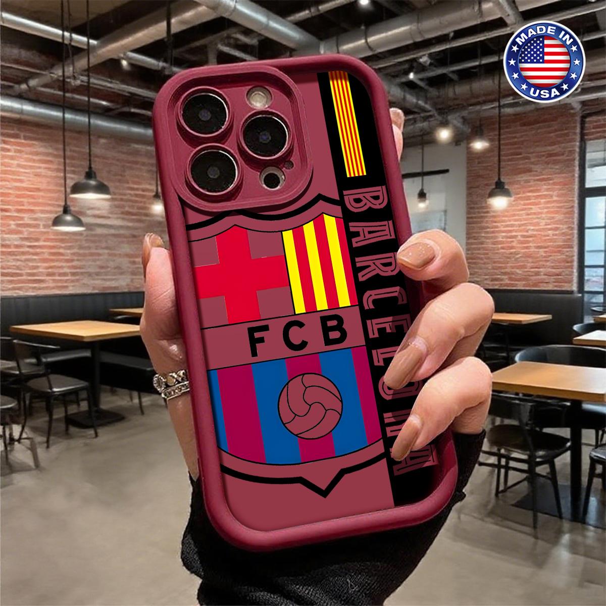 Stylish Barcelona Football Club Logo Sports Pattern Case for iPhone 17 16 15 14 Pro Max 13 12 11 XR XS Plus Air Slim Shockproof Anti Drop Protective Lightweight Durable TPU Cover