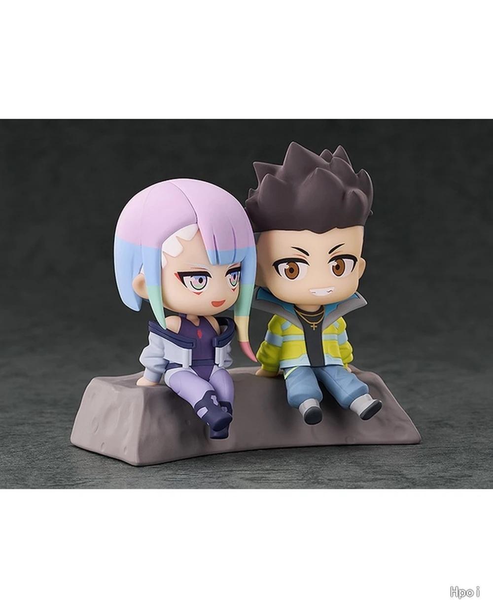 8CM Anime Cyberpunk: Edgerunners Figure David Martinez Lucy Qset To The Moon Sitting Figure Toy Acton Figure Set Doll Gift