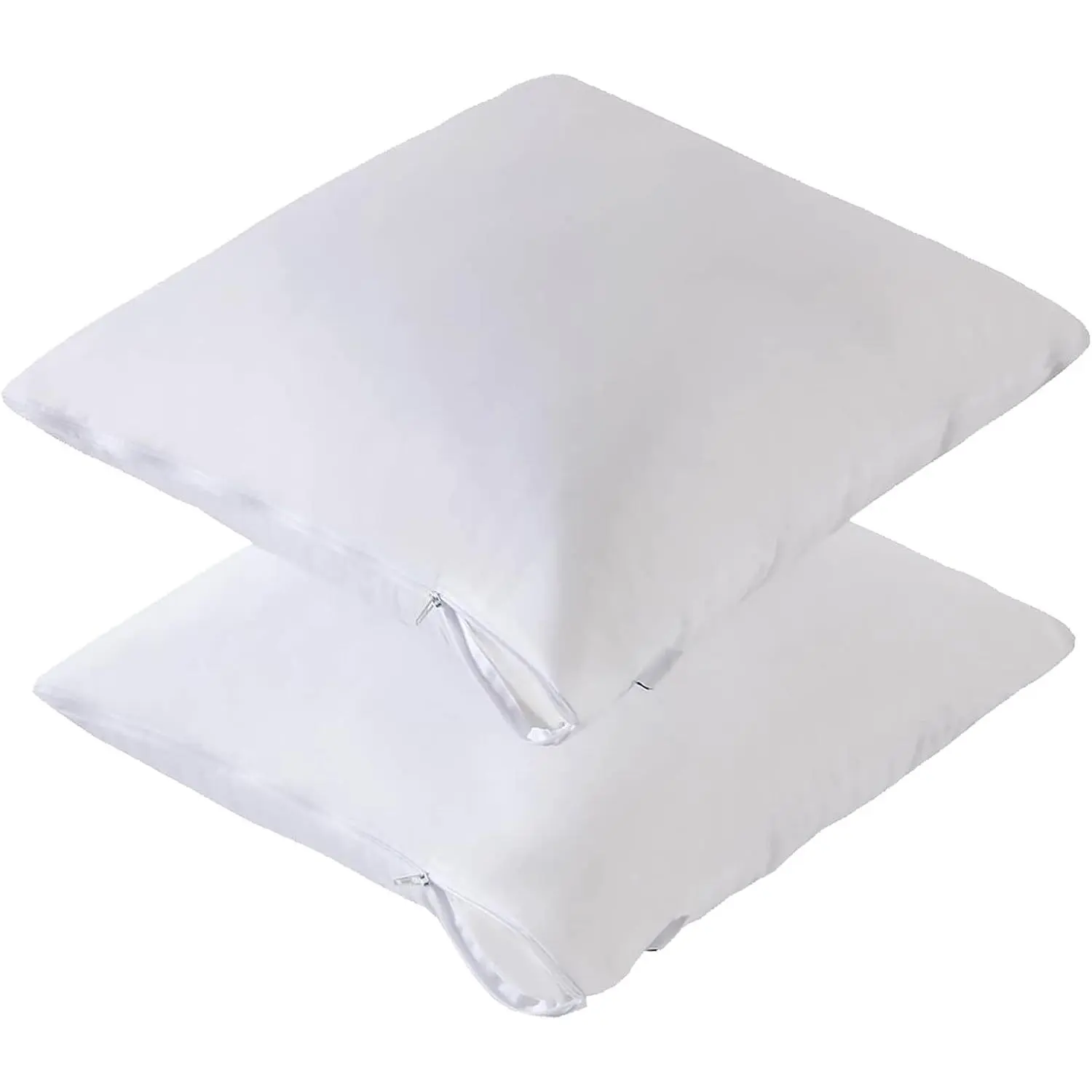 2 Pack   Proof Pillow Protectors with Zipper 18x18 | Zippered, Featherproof, Down Poke Proof, Soft  Viscose Jersey Cover for Square Throw Pillow Inserts