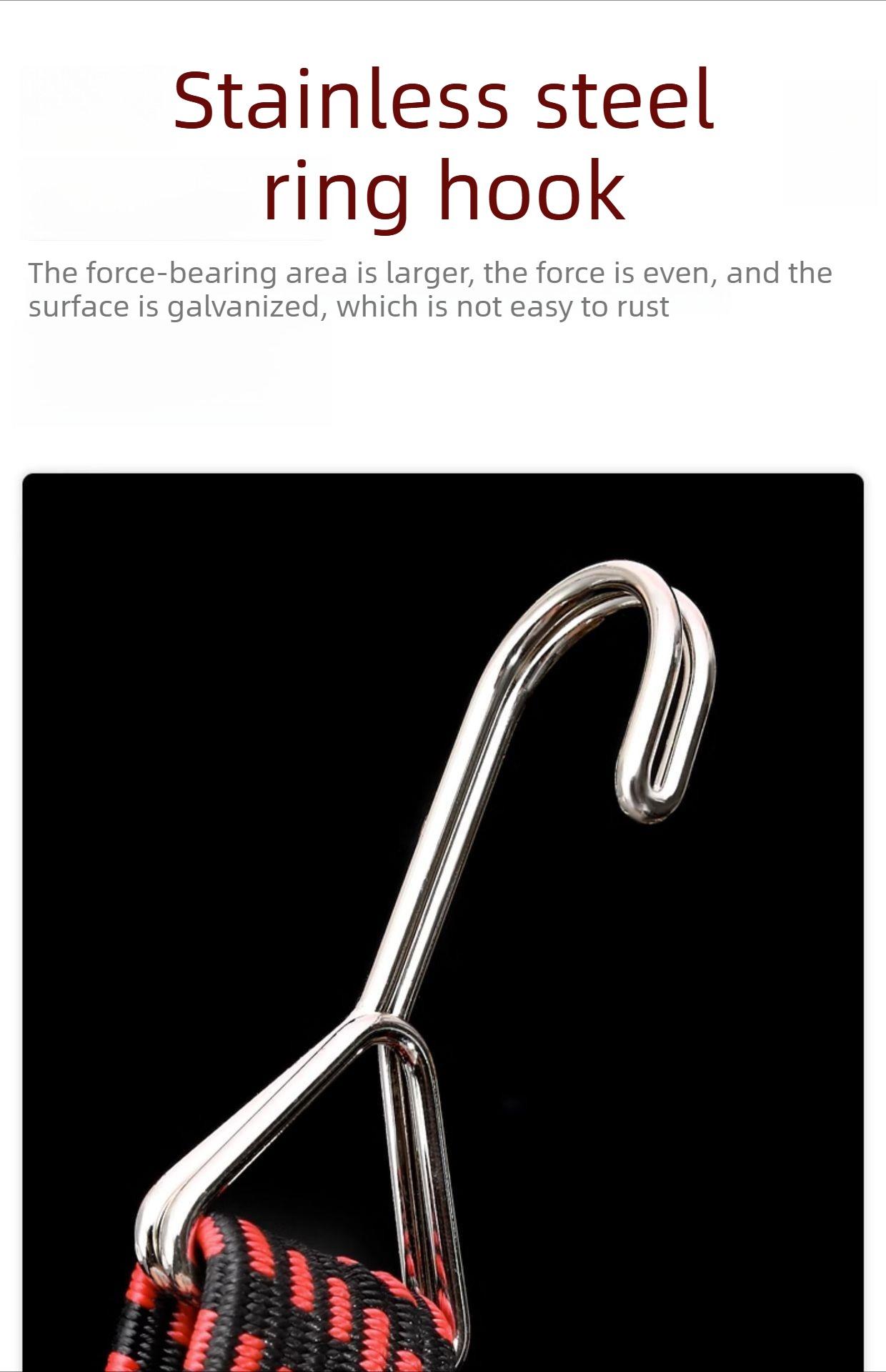 3-meter  adjustable tie-down rope, 10.24 × 2.76 × 1.57 in Motorcycle and electric vehicle handlebar straps, thickened and wide, elastic luggage straps and ropes, multi-functional high elasticity