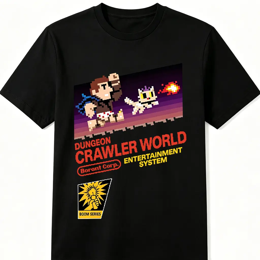 Unisex Dungeon Crawler Carl T-Shirt with 8-bit Princess Donut Graphic, Casual Cotton Short Sleeve Top for LitRPG Book Lovers, Shortsleeve, Fashion, Tshirt, Short Sleeve Tee, M, Shopping