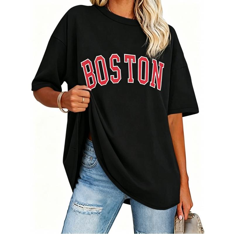 100% Cotton,Women's T-Shirts Short Sleeve,Loose Fit Tops,Casual Basic Trendy Hem Printed T-shirt Tees Fit,Crew Neck Basic Tops,Unisex