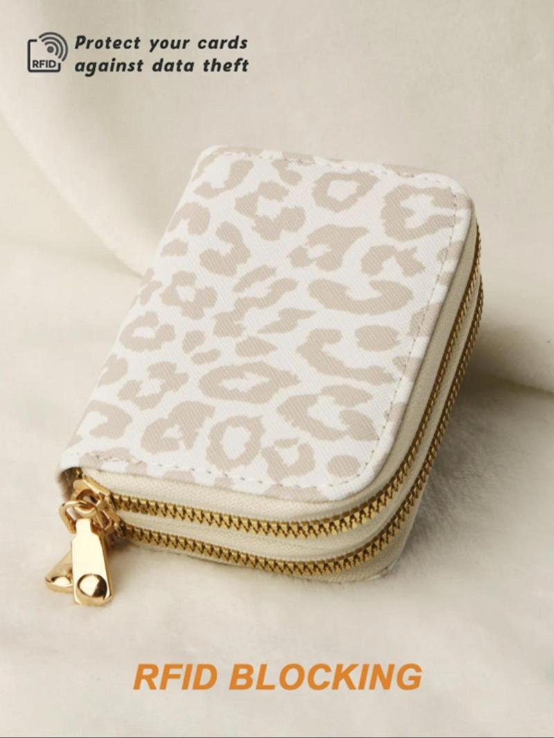 Fashion Leopard Pattern Zipper Card Holder, 2024 New Style Casual Versatile Card Holder for Women, Trendy All-match & Exquisite Card Holder for Daily Use, Purse