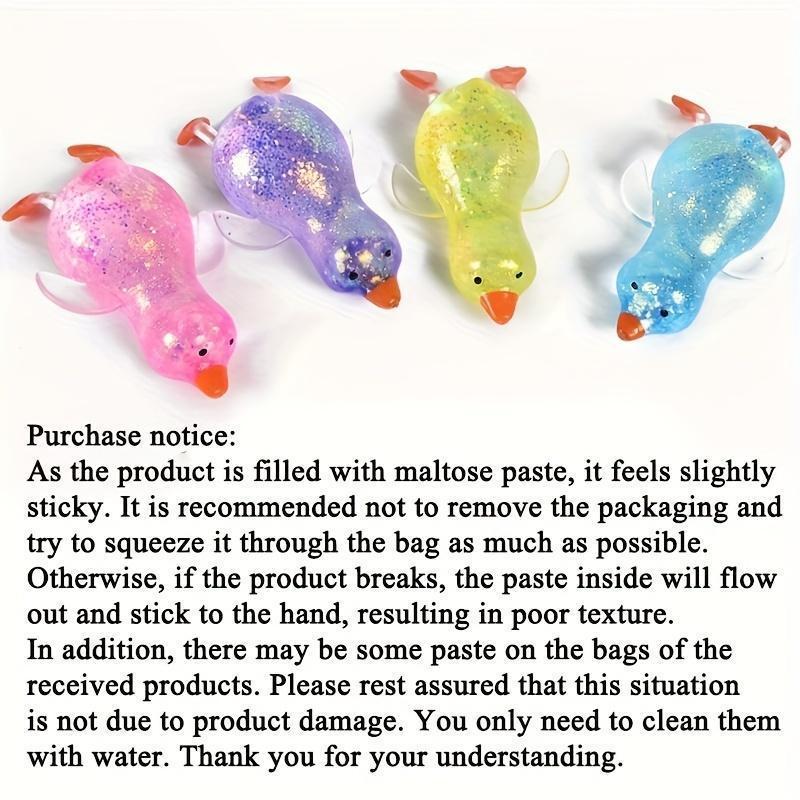 Christmas Duck Squishies 4 Pack • Soft Silicone Stress Relief Fidget Toy • Cute Holiday Desk Decor & Perfect Gift