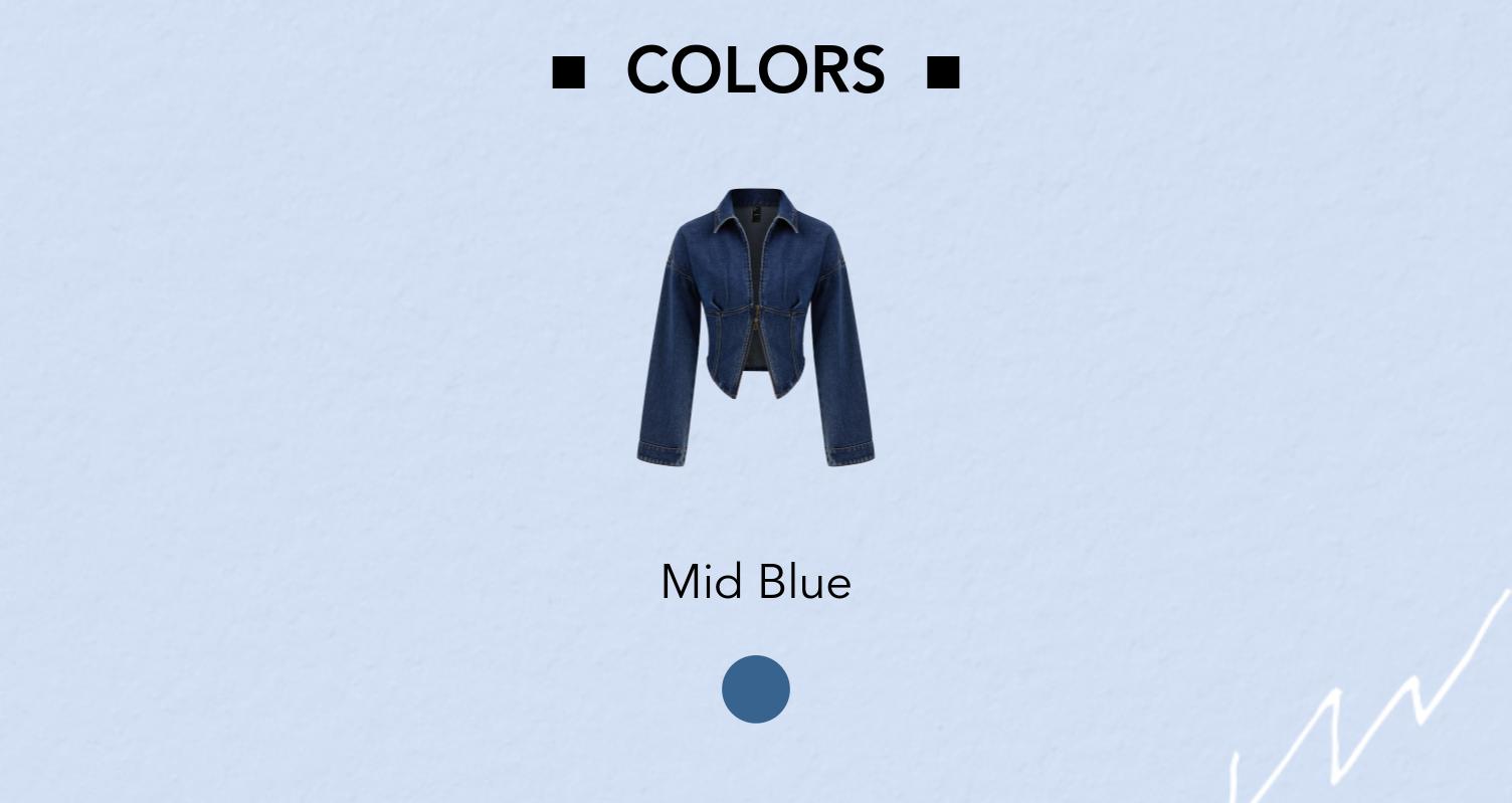 Cider [size 0-10] Denim Collar Solid Corset Zipper Jacket