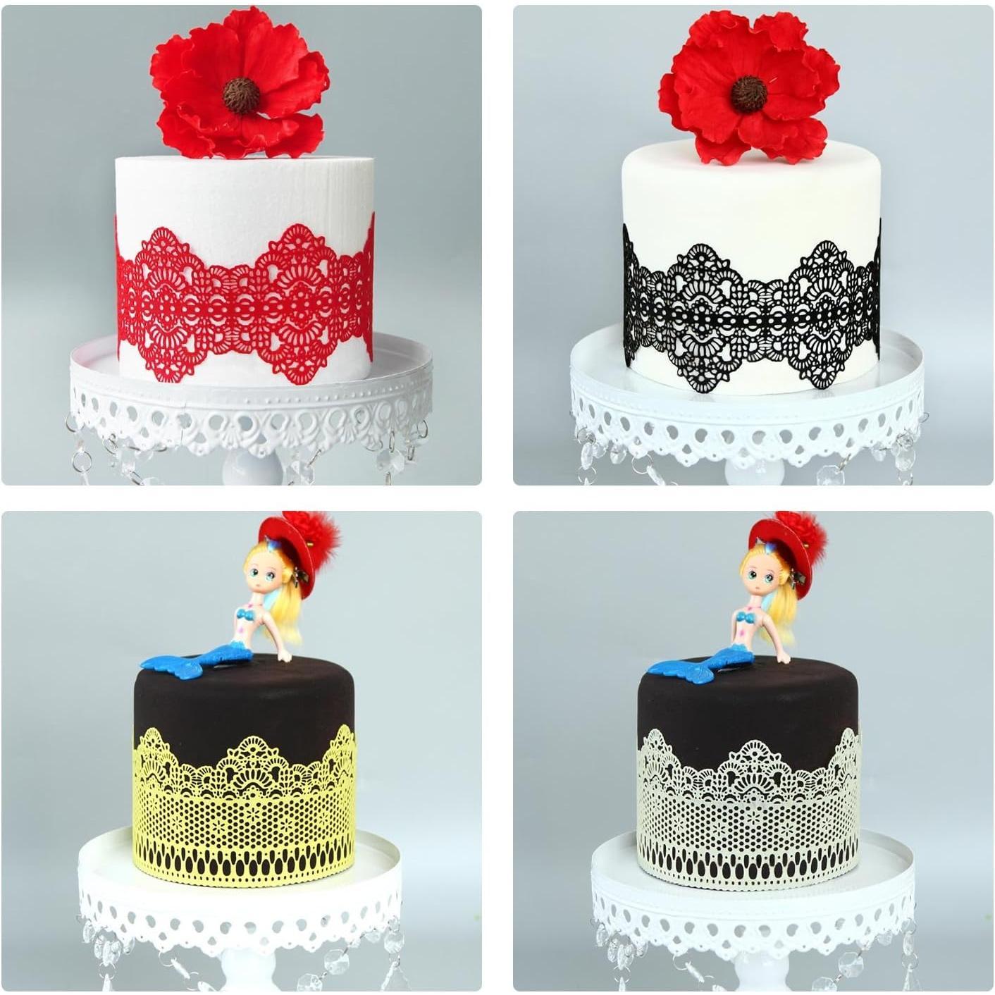 Fondant Lace Mold, Lace Mould for Cake Decorating Molds Shapes Border Decoration, Fondant Impression Mat Purple for Sugar Sugarcraft Candy Cupcake Baking Embossing Fondant Lace Mold, Lace Mould for Cake Decorating Molds Shapes Border Decoration, Fondant Impression Mat Purple for Sugar Sugarcraft Candy Cupcake Baking Embossing