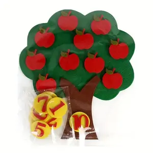 Digital Felt Tree Board Addition Subtraction Math Game, Preschool Number Counting Toy, Apple Tree Number Matching Game, Early Learning Tool, Math Learning Tools, Math Teaching Aid, Table Math Game