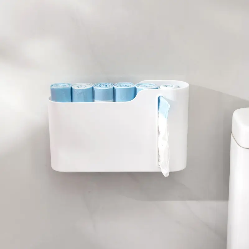 Garbage Bag Organizer, Wall-Mounted Plastic Bag Holder, No Drilling Required, Convenient Kitchen Storage Rack, Easy-To-Use Bag Dispenser