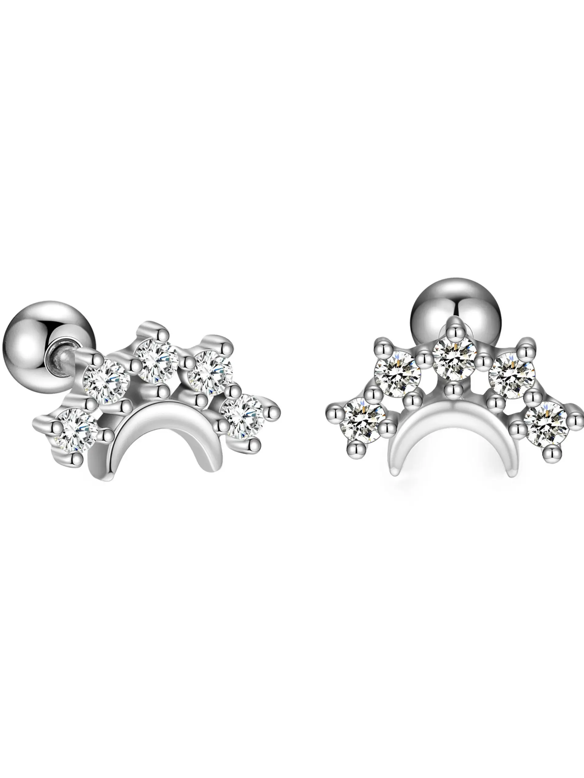 Sterling Silver Star Moon Screw Earrings for Women, Unique Fashion Jewelry, Versatile High-End Ear Accessories, Lightweight Luxury Design