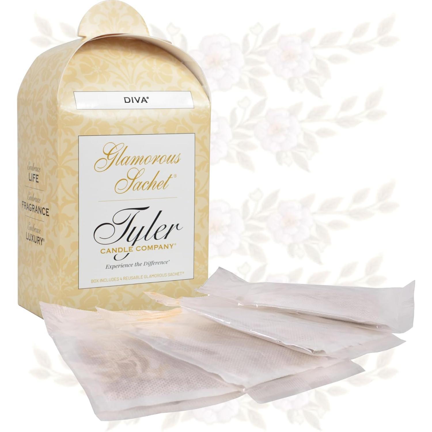 SUNDAY MIRTH Tyler Candle Diva Dryer Sachets, 8 Glamorous  Dryer Sachets, 2 Pack (4 per Pack) Bundle with  Stain Remover Pen, Home Laundry Softener Sheets, Scent for Clean Fabric Detergent Beads