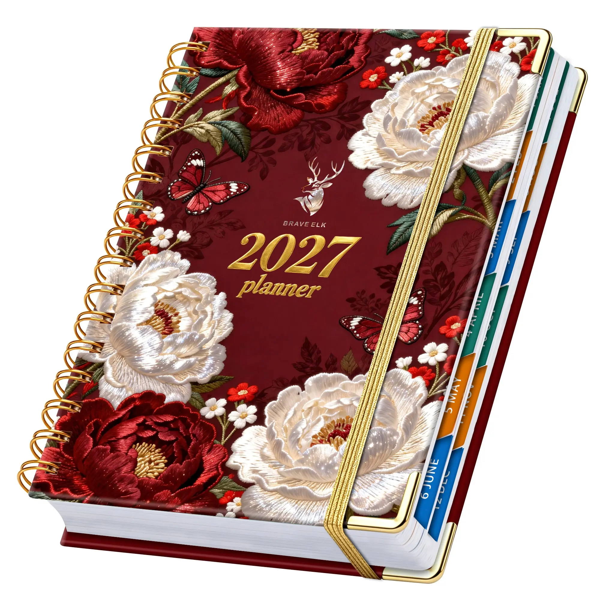 2027 Daily Planner，Academic Planner – Weekly and Monthly Plans, 12-Month Agenda with Metal Twin-Wire Binding, Inner Pocket & Corner Protectors for Time Management, Productivity & Self-Discipline at School, Home or Office