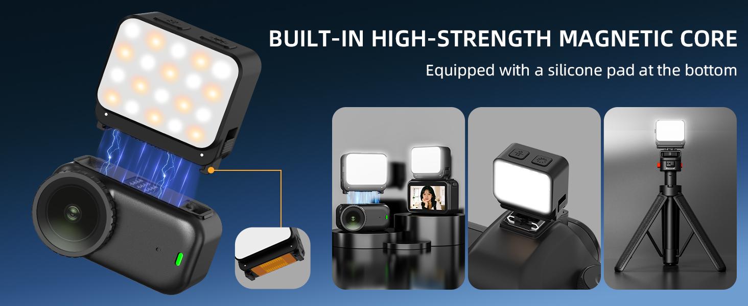 Osmo Nano Magnetic Mini LED Fill Light, Photography Fill Video Lighting with Quick-Release Cold Shoe Adapter, 3 Color Modes, 4 Levels Brightness for DJI Osmo Nano Camera Accessories Osmo Nano Magnetic Mini LED Fill Light, Photography Fill Video Lighting with Quick-Release Cold Shoe Adapter, 3 Color Modes, 4 Levels Brightness for DJI Osmo Nano Camera Accessories